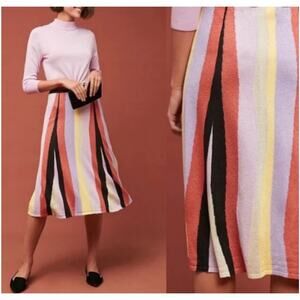 Anthropologie Multicolor Striped Mini Skirt